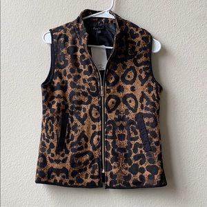 Leopard Print Zipper Vest